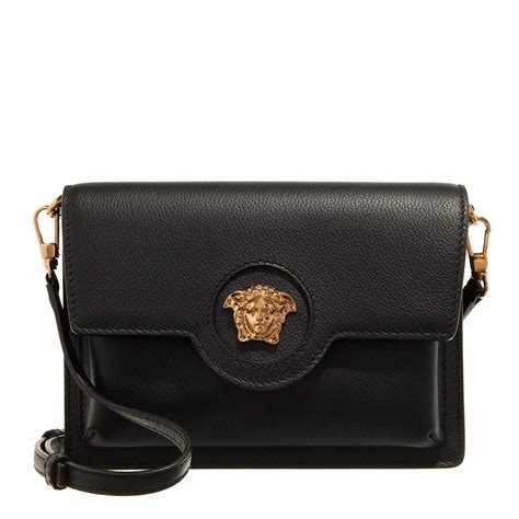 versace collection vitello leather shoulder bag|Versace grey crossbody bag.